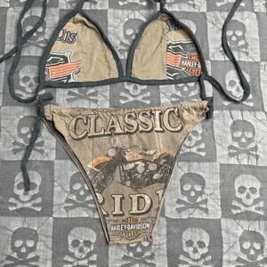 Y2k harley davidson bikini size